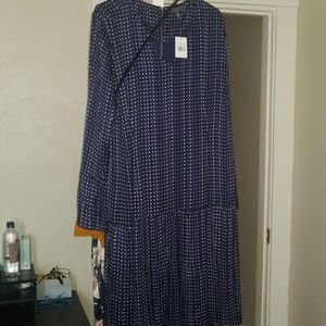 Navy & White Flared Dress